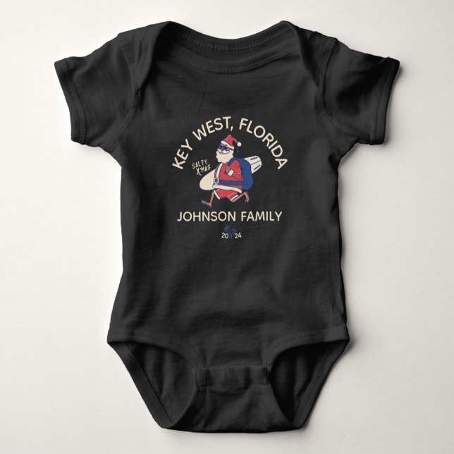 Custom Christmas Family Beach Vacation Matching Baby Bodysuit (Front)