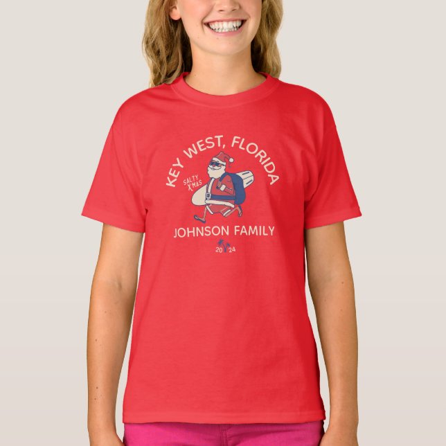Custom Christmas Family Beach Vacation Matching T-Shirt (Front)