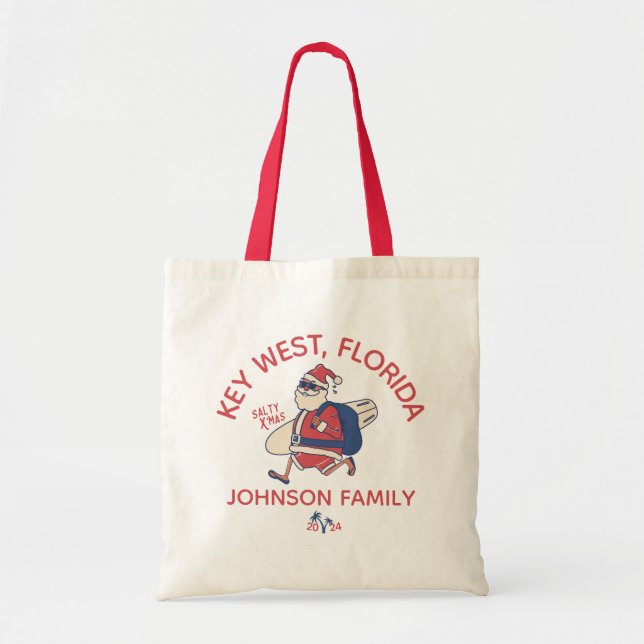Custom Christmas Family Beach Vacation Matching Tote Bag (Front)