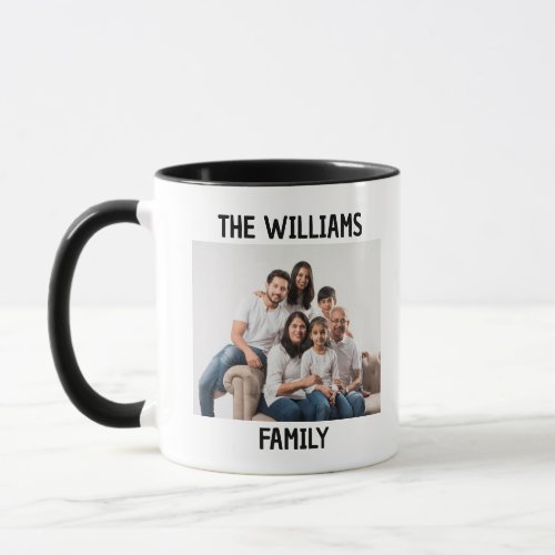 Custom Christmas Family Picture Create Logo Text Mug