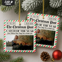 Custom Christmas Fishing Gift, Newspaper Fisherman