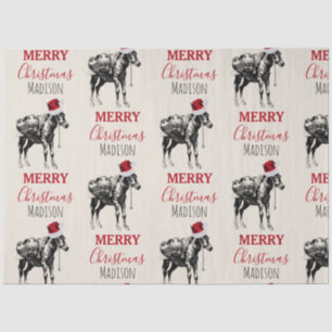 Custom Christmas Funny Vintage Donkey Santa Hat Tissue Paper