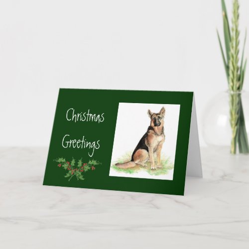 Custom Christmas German Shepherd Dog Pet  Animal Holiday Card