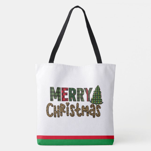 Custom Christmas Gift | Decked Christmas Tree Tote Bag (Back)