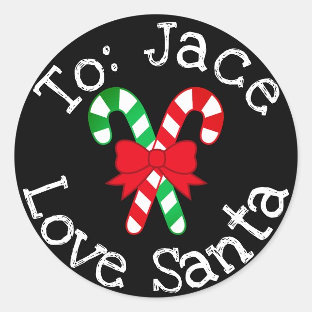 Custom Christmas Gift From Santa Sticker Label (Front)