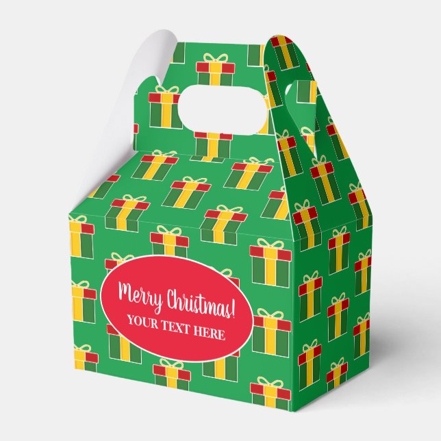 Custom Christmas gift pattern Holiday party Favor Boxes (Back Side)