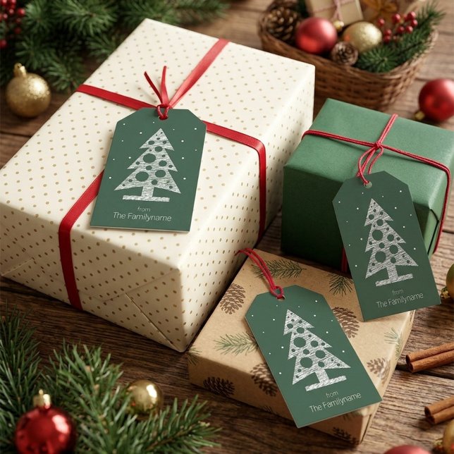 Custom Christmas Gift Tag with Abstract Tree (Creator Uploaded)