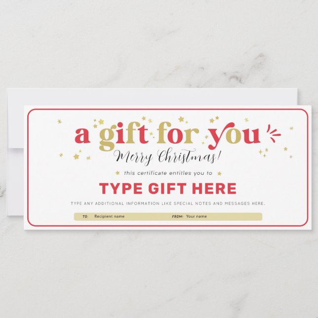 Custom Christmas Gift Voucher Certificate Template (Front)