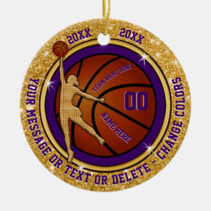Custom Christmas Gifts for Girls Basketball Team Ceramic Ornament