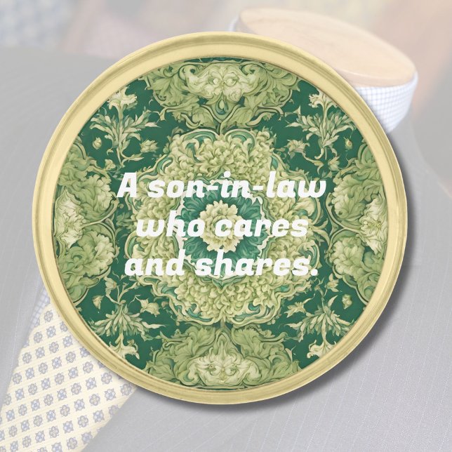 Custom Christmas Gifts for Son in Law Persian Tile Gold Finish Lapel Pin (Custom Christmas Gifts for Son in Law Persian Tile)