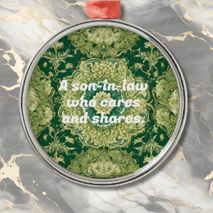 Custom Christmas Gifts for Son in Law Persian Tile Metal Ornament