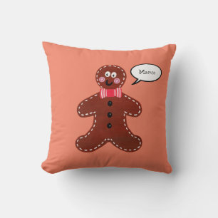 Custom Christmas Gingerbread Man Pillow Cushion