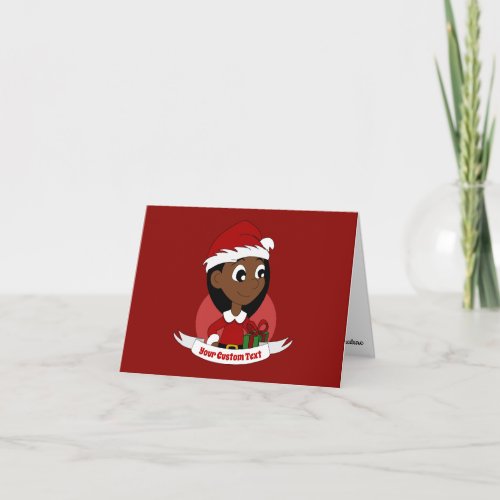 Custom christmas girl cartoon card