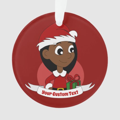 Custom christmas girl cartoon ornament