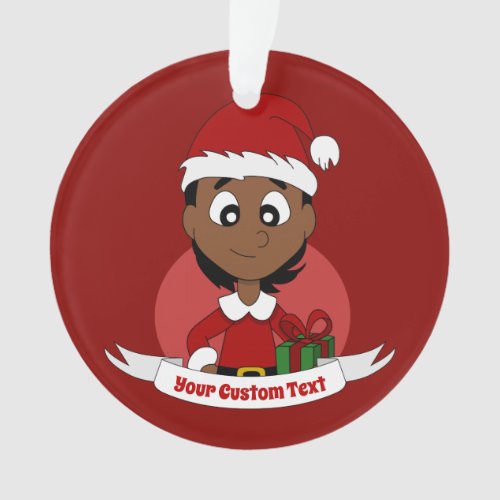 Custom christmas girl cartoon ornament