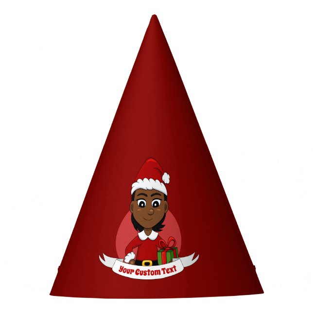Custom christmas girl cartoon party hat (Front)