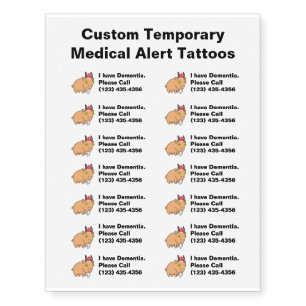 Custom Christmas Goat Medical Alert Temporary Tattoos