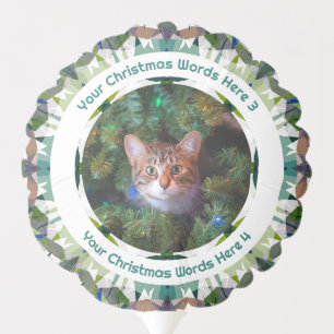 Custom Christmas Green Brown Purple Family Photo Balloon