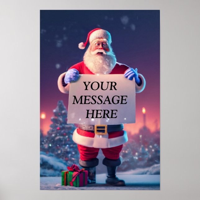 Custom Christmas Greeting: Santa's Special Signboa Poster (Front)