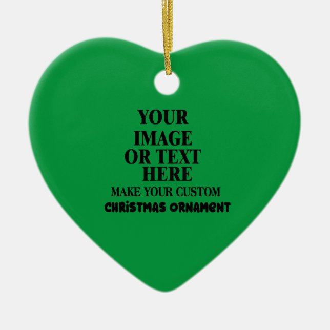 Custom Christmas Heart Personalized Ceramic Ornament (Front)