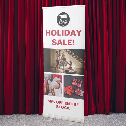 Custom Christmas Holiday Business Sale  Retractable Banner