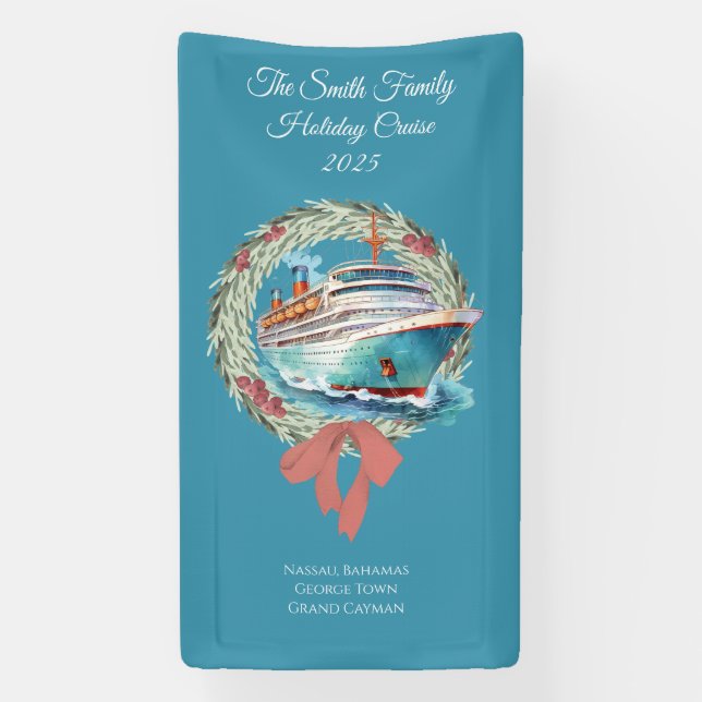 Custom Christmas Holiday Cruise Banner (Vertical)