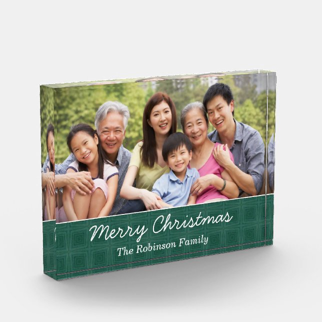 Custom Christmas Holiday Family Love Personalize Photo Block (Left)
