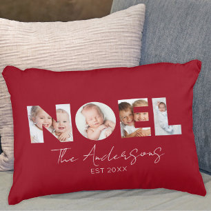 Custom Christmas Holidays Noel Photo Accent Pillow