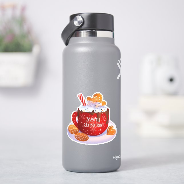 Custom Christmas Hot Chocolate Holiday Sticker (HydroFlask)