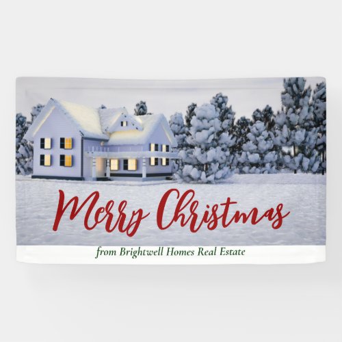 Custom Christmas House Real Estate Company Holiday Banner