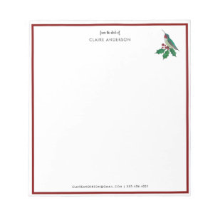 Custom Christmas Hummingbird Notepad