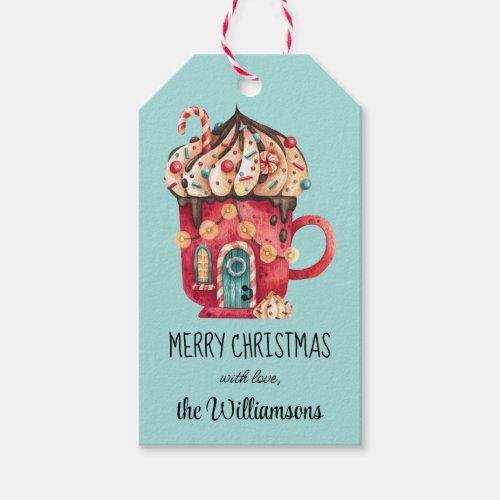 Custom Christmas Ice Cream Candy House Gift Tags