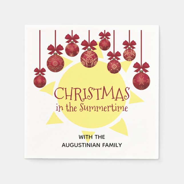 Custom CHRISTMAS IN THE SUMMERTIME Napkins (Front)
