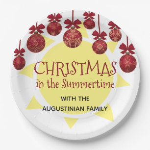 Custom CHRISTMAS IN THE SUMMERTIME Paper Plates