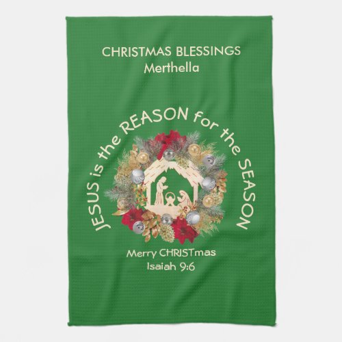 Custom Christmas JESUS IS THE REASON Kitchen Towel