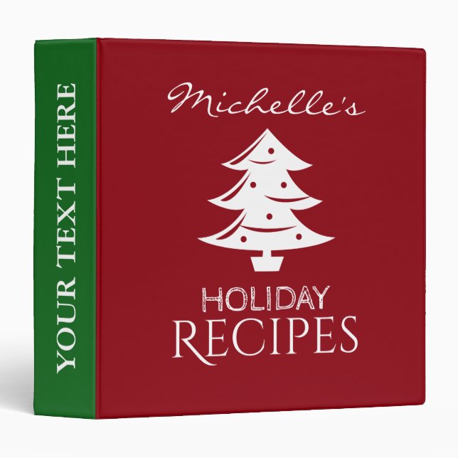 Custom Christmas kitchen recipe binder cook book (Front/Spine)