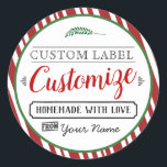 Custom Christmas Labels Perfect for Homemade Gift<br><div class="desc">Custom Christmas Labels Perfect for Homemade Gift
Peppermint Bark,  Cookies,  Bath Scrubs,  Bath Salts,  Soap,  Mason Jars,  Gift Tags,  Present Labels</div>