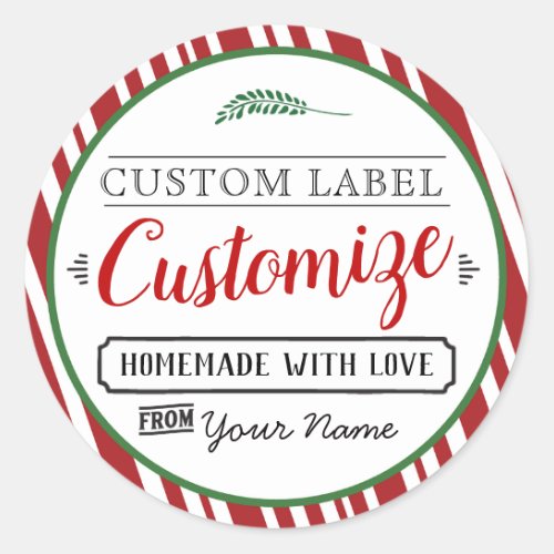 Custom Christmas Labels Perfect for Homemade Gift