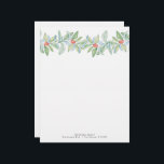 Custom Christmas Letterhead Design Festive<br><div class="desc">Add a festive touch to your holiday correspondence with this personalized Christmas letterhead design. This custom Christmas letterhead design features vibrant red and green watercolor elements, making it the best stationery for writing letters, invitations, or heartfelt well-wishes. Perfect for both professional Christmas letterhead needs and personal use, this holiday letterhead...</div>