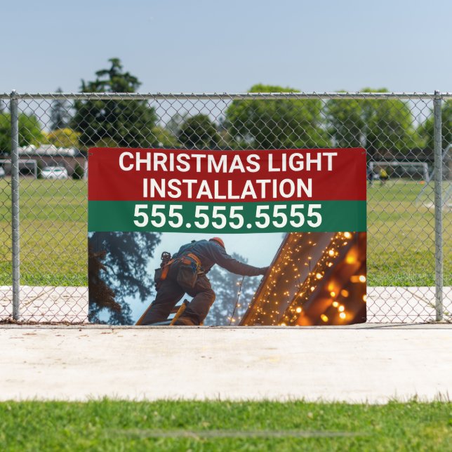 Custom Christmas Light Installation Company Banner (Insitu)