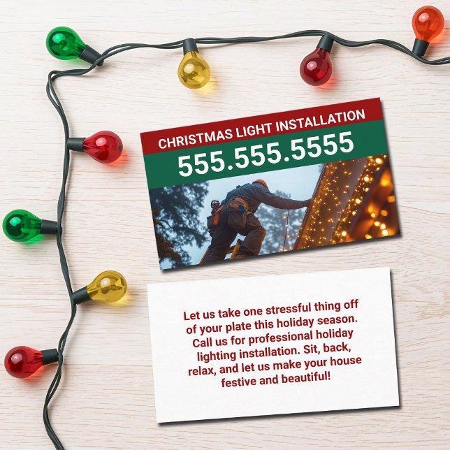 Custom Christmas Light Installation Company Business Card (Creator Uploaded)