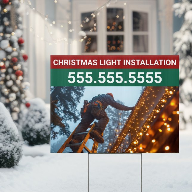 Custom Christmas Light Installation Company Yard Sign (Creator Uploaded)