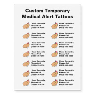 Custom Christmas Medical Alert Temporary Tattoos
