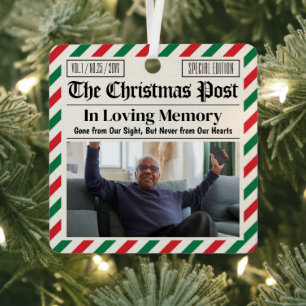 Custom Christmas Memorial Gift, In Loving Memory Metal Ornament