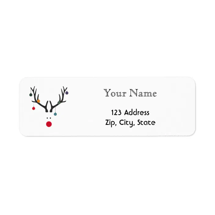 30 Custom Christmas Reindeer Art Personalized Address Labels 