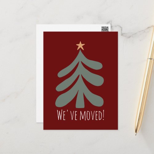 Custom Christmas moving postcards for new address