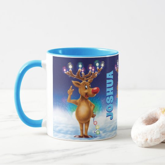 Hedgehog Rudolph Glossy White 7 x 4 Glossy Ceramic Christmas Decorative Bowl 