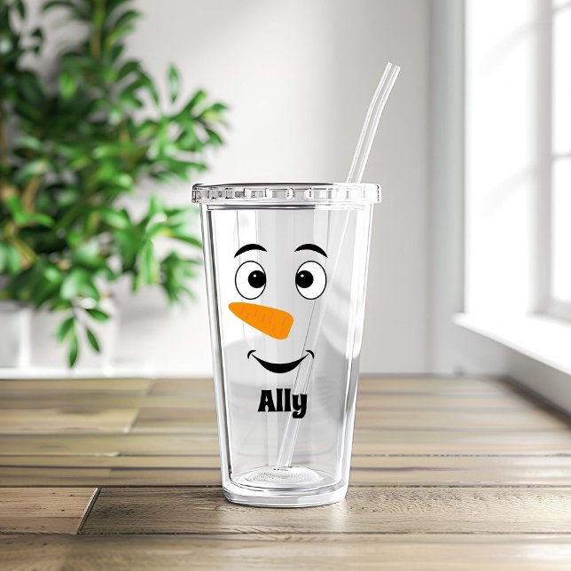 Custom christmas   Name & Snowman Face    Acrylic  Acrylic Tumbler (Creator Uploaded)
