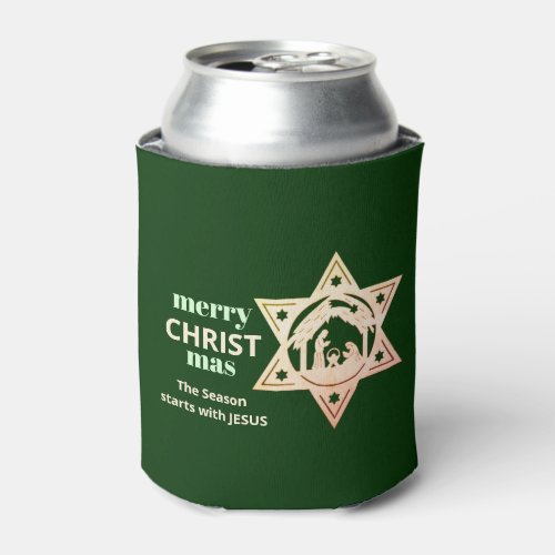 Custom Christmas Nativity Can Cooler