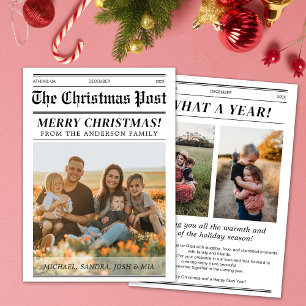 Custom Christmas Newspaper Cover Greetings Invitation